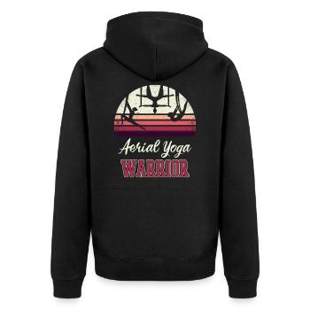Aerial Yoga Warrior Hammock Mounting Silks Funny - Unisex Premium Bio Zip Hoodie - Schwarz - Hinten - Nico (187cm)