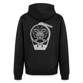 Coquille pyro globale de feux d'artifice - Veste à capuche bio Premium Unisexe - noir - Dos - Nico (187cm)