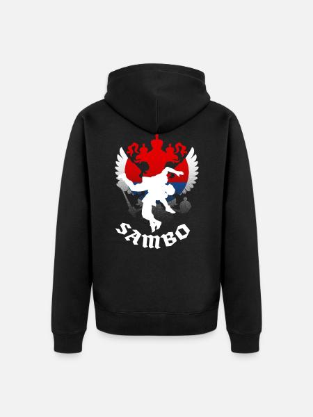 Sambo - Unisex Premium Organic Zip Hoodie - black