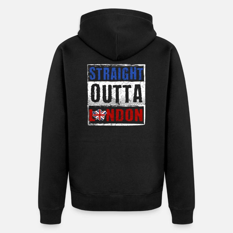 Straight Outta London - Veste à capuche bio Premium Unisexe - noir