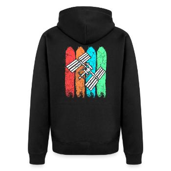 ISS International Space Station - Unisex Premium Organic Zip Hoodie - black - Back - Nico (187cm)