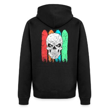 Skull colorful colored - Unisex Premium Organic Zip Hoodie - black - Back - Nico (187cm)