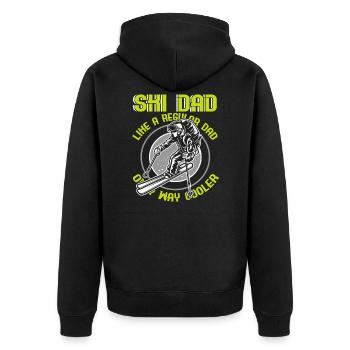 Cool Ski Dad Skier Funny Skiing Father's Day Gift - Unisex Premium Bio Zip Hoodie - Schwarz - Hinten - Nico (187cm)