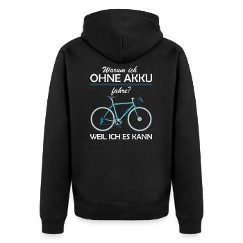 Rennradfahrer Rennrad Lustiger Spruch Geburtstag - Unisex Premium Bio Zip Hoodie - Schwarz - Hinten - Nico (187cm)