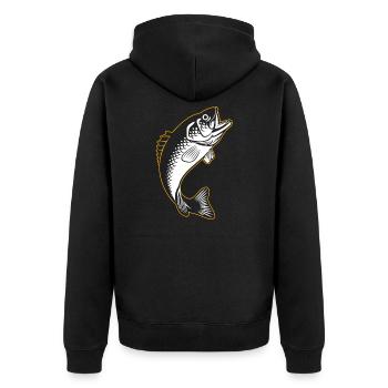 Carpe silhouette poisson - Veste à capuche bio Premium Unisexe - noir - Dos - Nico (187cm)