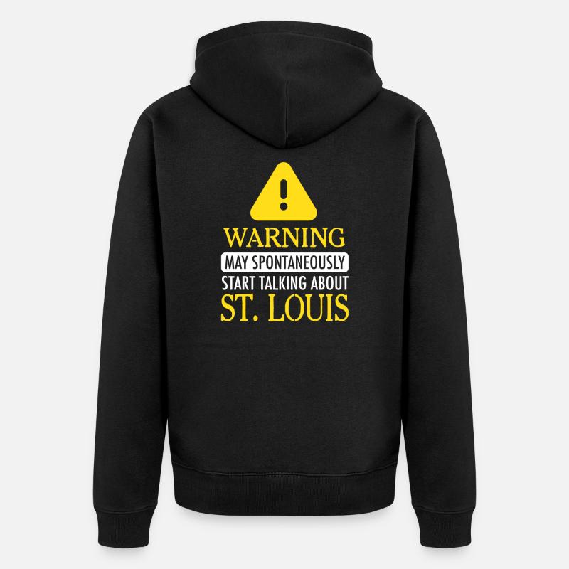 AVERTISSEMENT: St. Louis - Veste à capuche bio Premium Unisexe - noir