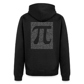 Numéro de cercle Math Pi - Veste à capuche bio Premium Unisexe - noir - Dos - Nico (187cm)