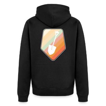 shovel - Unisex Premium Organic Zip Hoodie - black - Back - Nico (187cm)