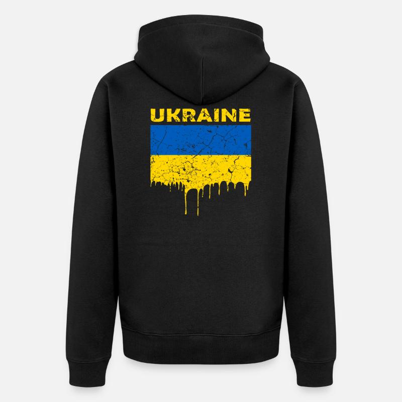Drapeau ukrainien - Veste à capuche bio Premium Unisexe - noir