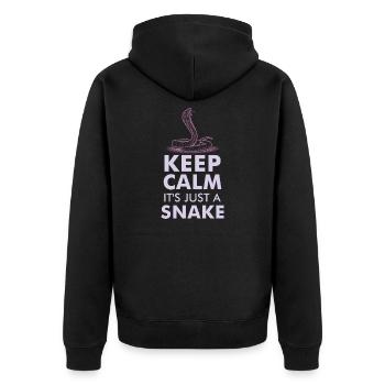 SNAKES: It's Just A Snake - Unisex Premium Bio Zip Hoodie - Schwarz - Hinten - Nico (187cm)