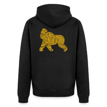 Tatouages tribaux gorilles maoris - Veste à capuche bio Premium Unisexe - noir - Dos - Nico (187cm)
