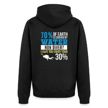 Taucher Lustige Geschenkidee Gerätetauchen - Unisex Premium Bio Zip Hoodie - Schwarz - Hinten - Nico (187cm)