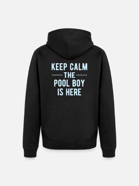 Pool Boy: Keep Calm - Unisex Premium Organic Zip Hoodie - black
