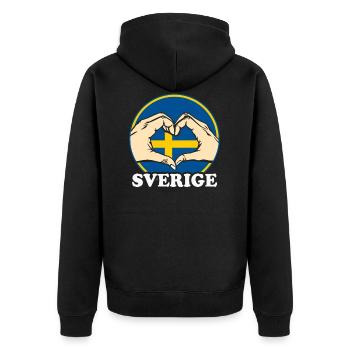 Suède - Veste à capuche bio Premium Unisexe - noir - Dos - Nico (187cm)