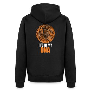 Basketball It’s in my DNA - Veste à capuche bio Premium Unisexe - noir - Dos - Nico (187cm)
