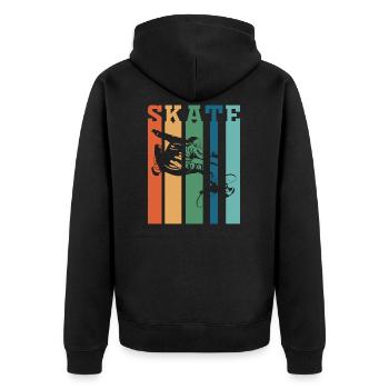Skateboard Vintage Retro Design - Veste à capuche bio Premium Unisexe - noir - Dos - Nico (187cm)