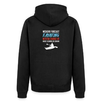 KAYAKING: Kayaking Forecast - Unisex Premium Bio Zip Hoodie - Schwarz - Hinten - Nico (187cm)