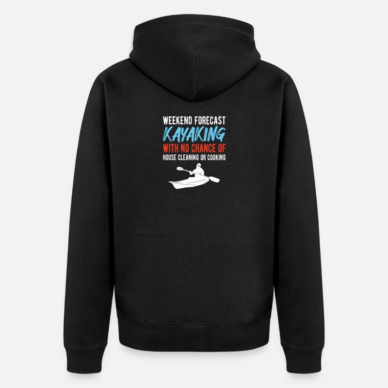 KAYAKING: Kayaking Forecast - Unisex Premium Organic Zip Hoodie - black