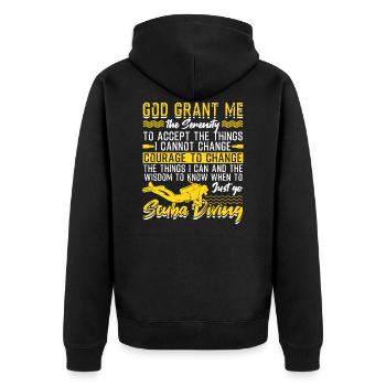 Scuba Diving Prayer - Unisex Premium Bio Zip Hoodie - Schwarz - Hinten - Nico (187cm)