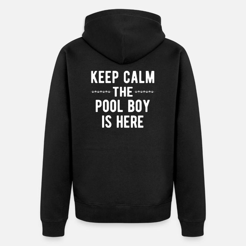 Pool Boy: Keep Calm - Unisex Premium Bio Zip Hoodie - Schwarz
