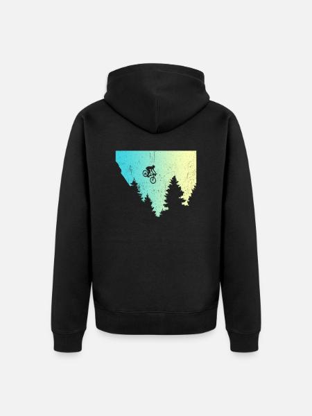 Mountainbiker MTB Geschenk Lustiger Spruch - Unisex Premium Bio Zip Hoodie - Schwarz