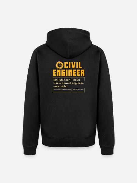 CIVIL ENGINEERING: Civil Engineer Definition - Unisex Premium Organic Zip Hoodie - black