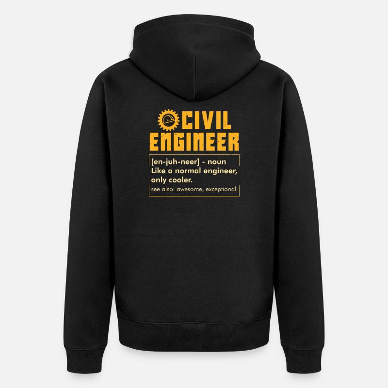 CIVIL ENGINEERING: Civil Engineer Definition - Unisex Premium Bio Zip Hoodie - Schwarz