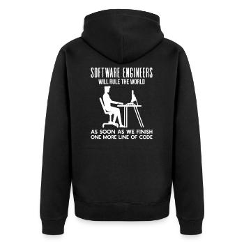 Programmierer Lustige Geschenkidee - Unisex Premium Bio Zip Hoodie - Schwarz - Hinten - Nico (187cm)