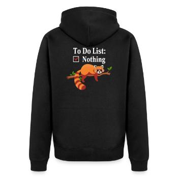 Raccoon To Do List Nothing - Unisex Premium Organic Zip Hoodie - black - Back - Nico (187cm)