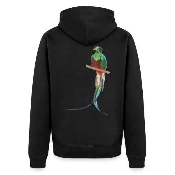 Quetzal Bird Bird of Paradise - Unisex Premium Organic Zip Hoodie - black - Back - Nico (187cm)