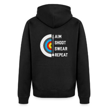 Archery gift - Unisex Premium Organic Zip Hoodie - black - Back - Nico (187cm)