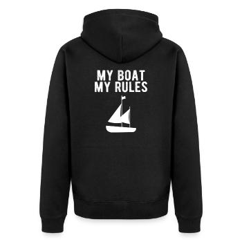 BOATING: My Boat my Rules boating gift - Unisex Premium Organic Zip Hoodie - black - Back - Nico (187cm)