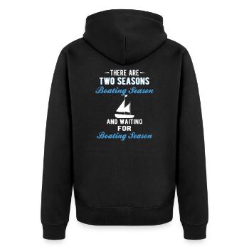 BOATING: Boating Season - Unisex Premium Organic Zip Hoodie - black - Back - Nico (187cm)