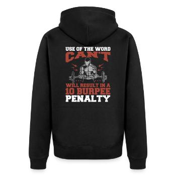 Funny Burpee Personal Trainer Gym Workout Fitness - Unisex Premium Bio Zip Hoodie - Schwarz - Hinten - Nico (187cm)