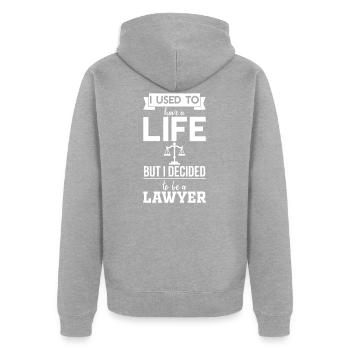 Rechtsanwalt Rechtsanwalt - Unisex Premium Bio Zip Hoodie - Grau meliert - Hinten - Nico (187cm)