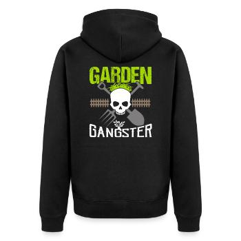 Garden Gangster - Unisex Premium Bio Zip Hoodie - Schwarz - Hinten - Nico (187cm)
