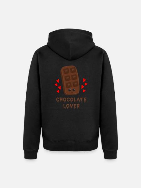 Chocolate - Unisex Premium Organic Zip Hoodie - black