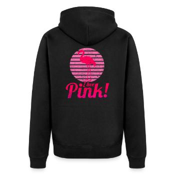 Flamant rose - Veste à capuche bio Premium Unisexe - noir - Dos - Nico (187cm)