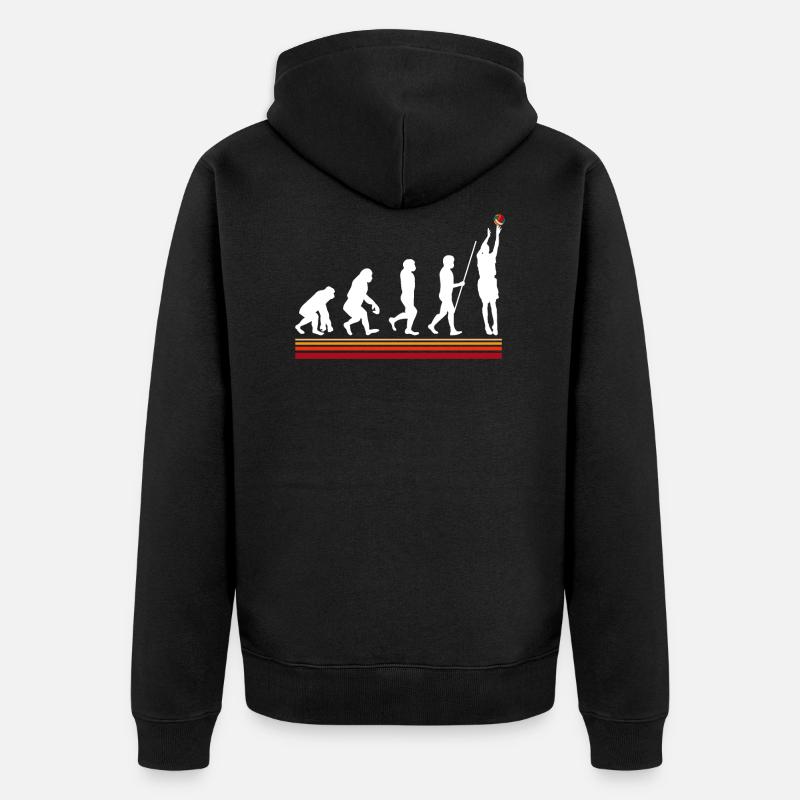 Retro Basketball Evolution - Unisex Premium Bio Zip Hoodie - Schwarz