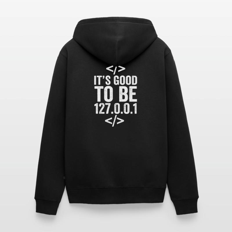 Programmeur localhost Veste à capuche bio Premium Unisexe