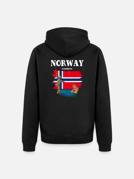 NORWAY FISHING - Unisex Premium Organic Zip Hoodie - black