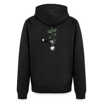 Coffee gifts barista espresso - Unisex Premium Organic Zip Hoodie - black - Back - Nico (187cm)