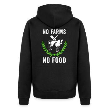 Lustiges Geschenk vom Bauern - Unisex Premium Bio Zip Hoodie - Schwarz - Hinten - Nico (187cm)