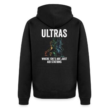 Cadeau pour les coureurs d'ultra marathon - Veste à capuche bio Premium Unisexe - noir - Dos - Nico (187cm)