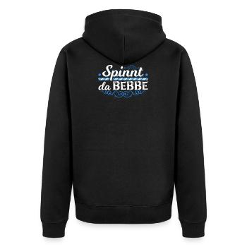 Bayrische Sprüche Bayrischer Dialekt - Unisex Premium Bio Zip Hoodie - Schwarz - Hinten - Nico (187cm)