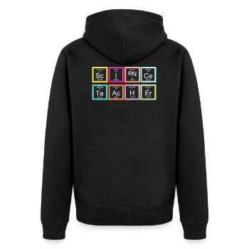 Physik Chemie Biologie Lehrer Lehrerin - Unisex Premium Bio Zip Hoodie - Schwarz - Hinten - Nico (187cm)