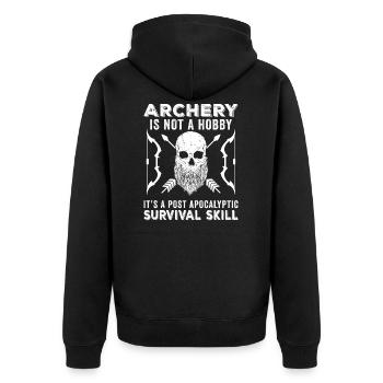Idée cadeau pour les archers - Veste à capuche bio Premium Unisexe - noir - Dos - Nico (187cm)