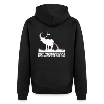 Jäger Lustige Geschenkidee - Unisex Premium Bio Zip Hoodie - Schwarz - Hinten - Nico (187cm)