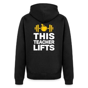 Ce professeur soulève des cadeaux drôles de professeur - Veste à capuche bio Premium Unisexe - noir - Dos - Nico (187cm)