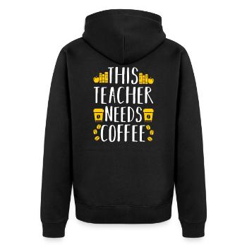 Ce professeur a besoin de café - Veste à capuche bio Premium Unisexe - noir - Dos - Nico (187cm)